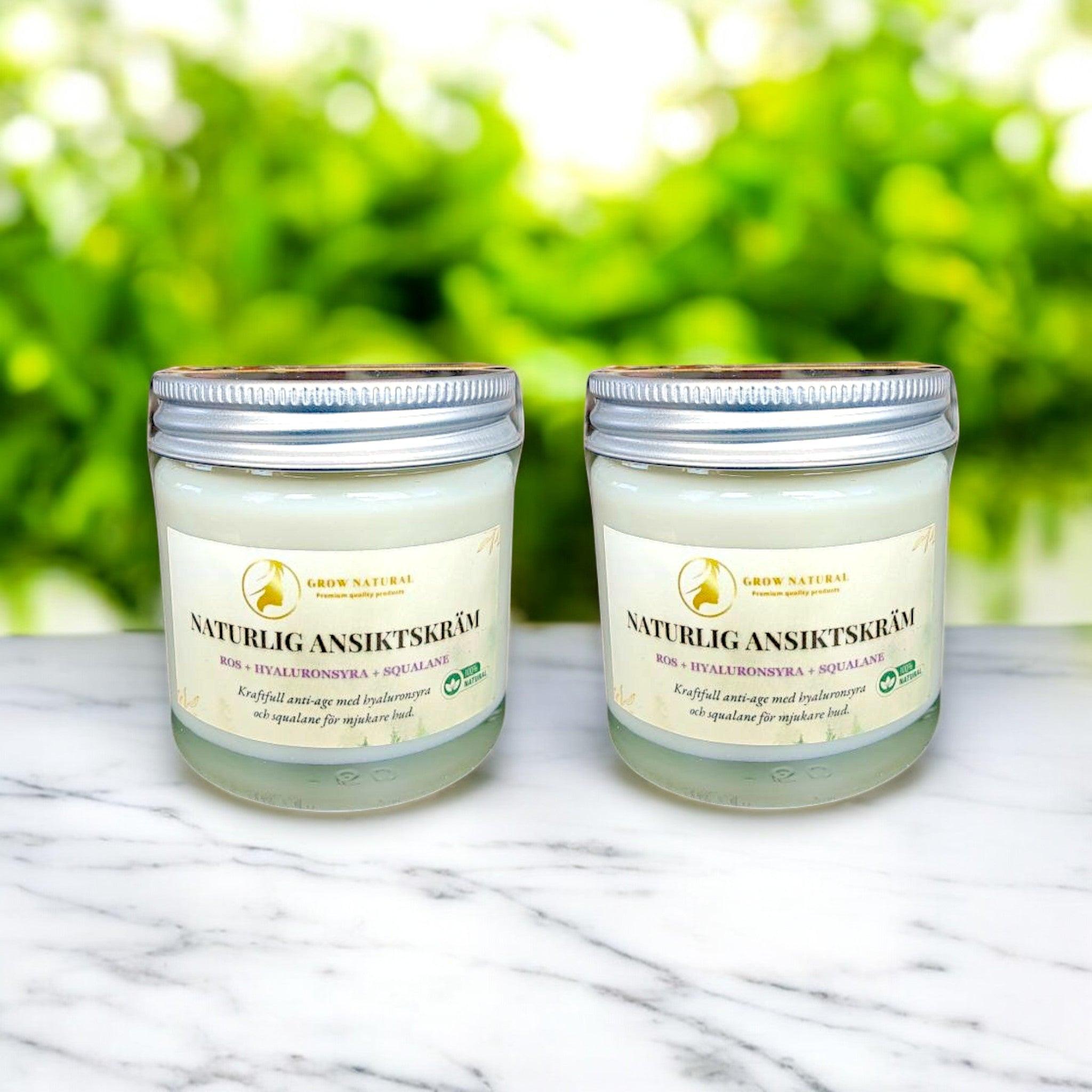 Grow Natural™ - Naturlig ansigtscreme med rose, squalane og hyaluronsyre