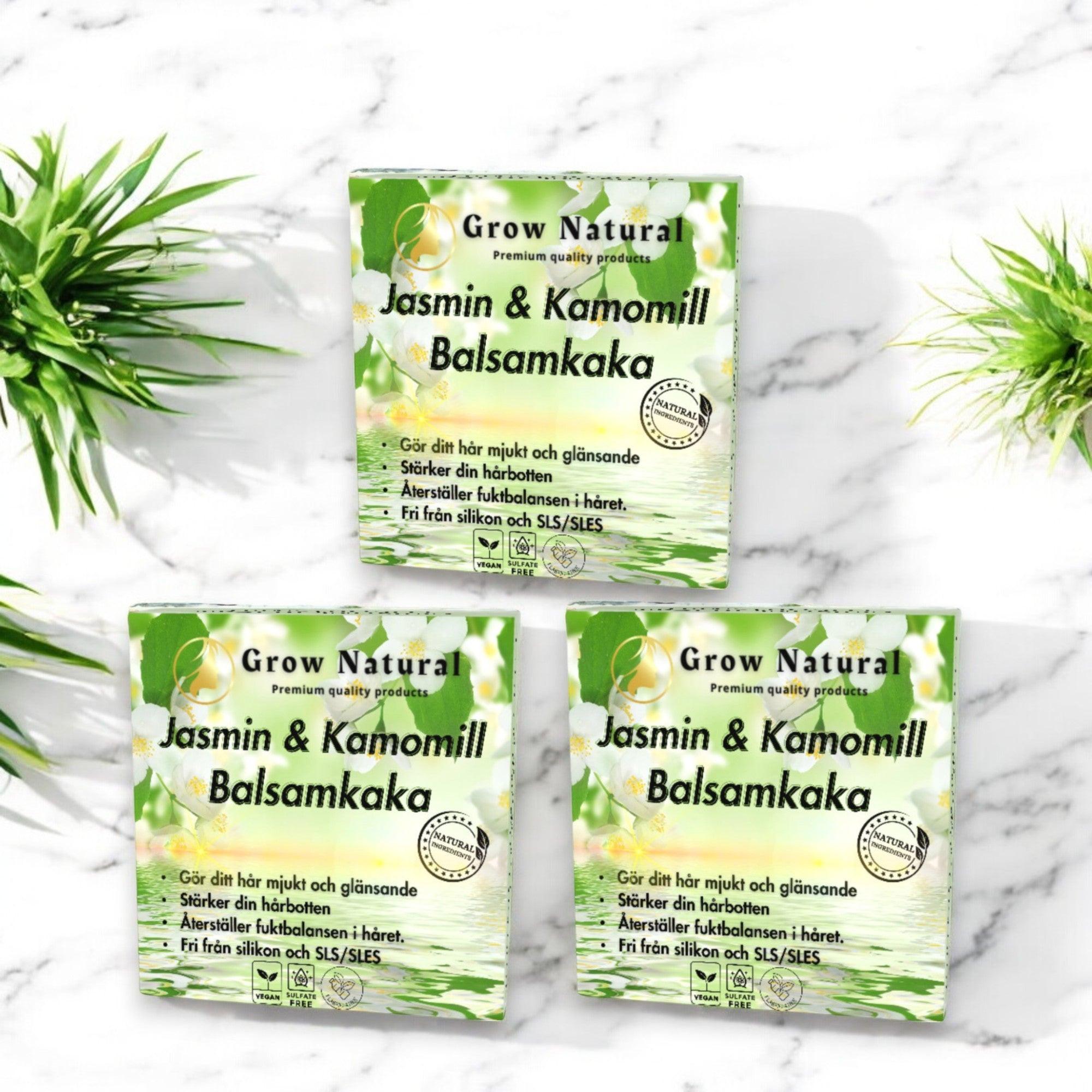 Grow Natural™ – Jasmin & Kamomill Balsam – flera förpackningar och balsamkakor