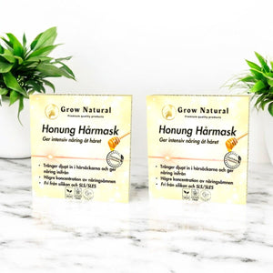 Grow Natural – Honung Hårmask – produktbild på vit bakgrund