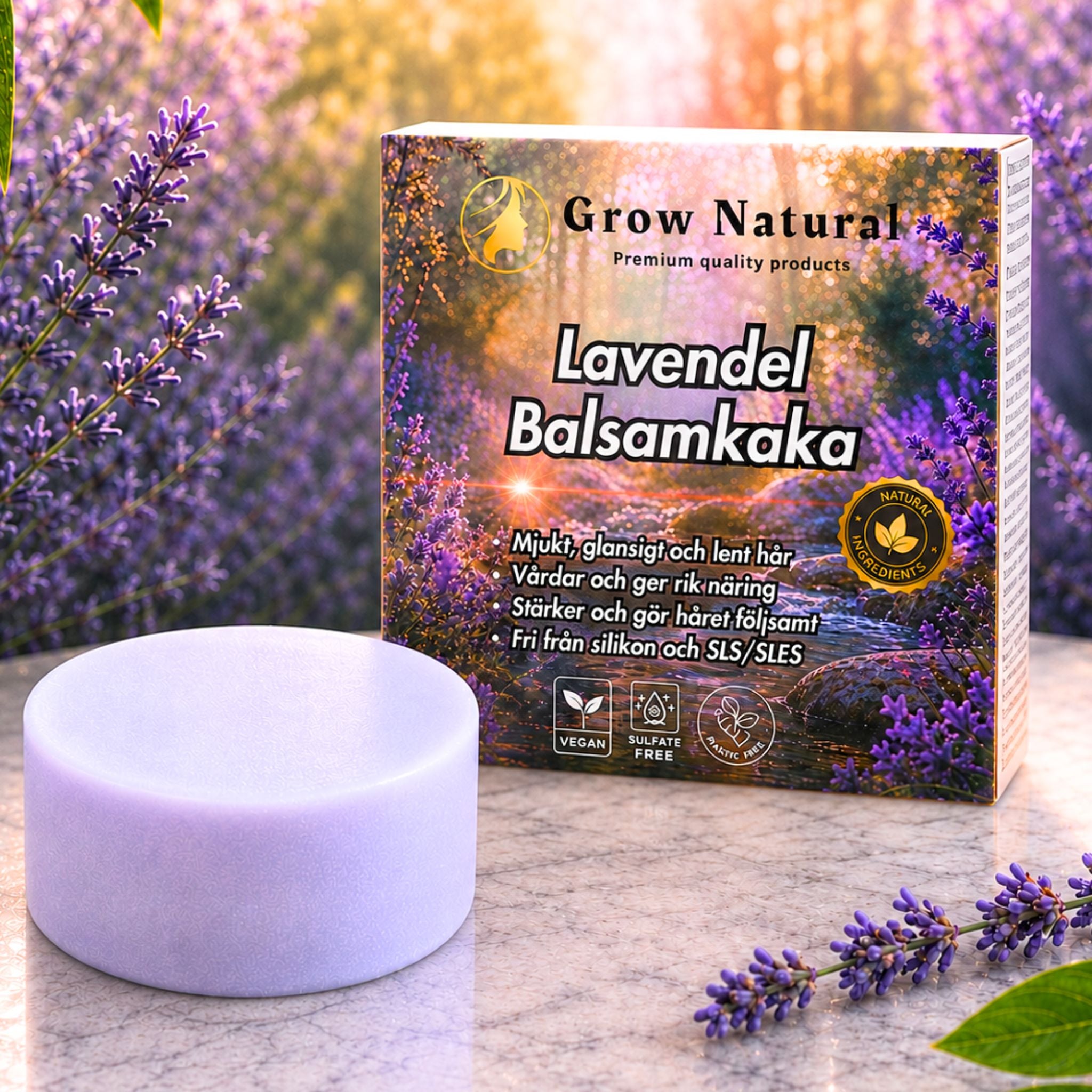Grow Natural™ – Lavendel Balsam för ett mjukt, glansigt och följsamt hår