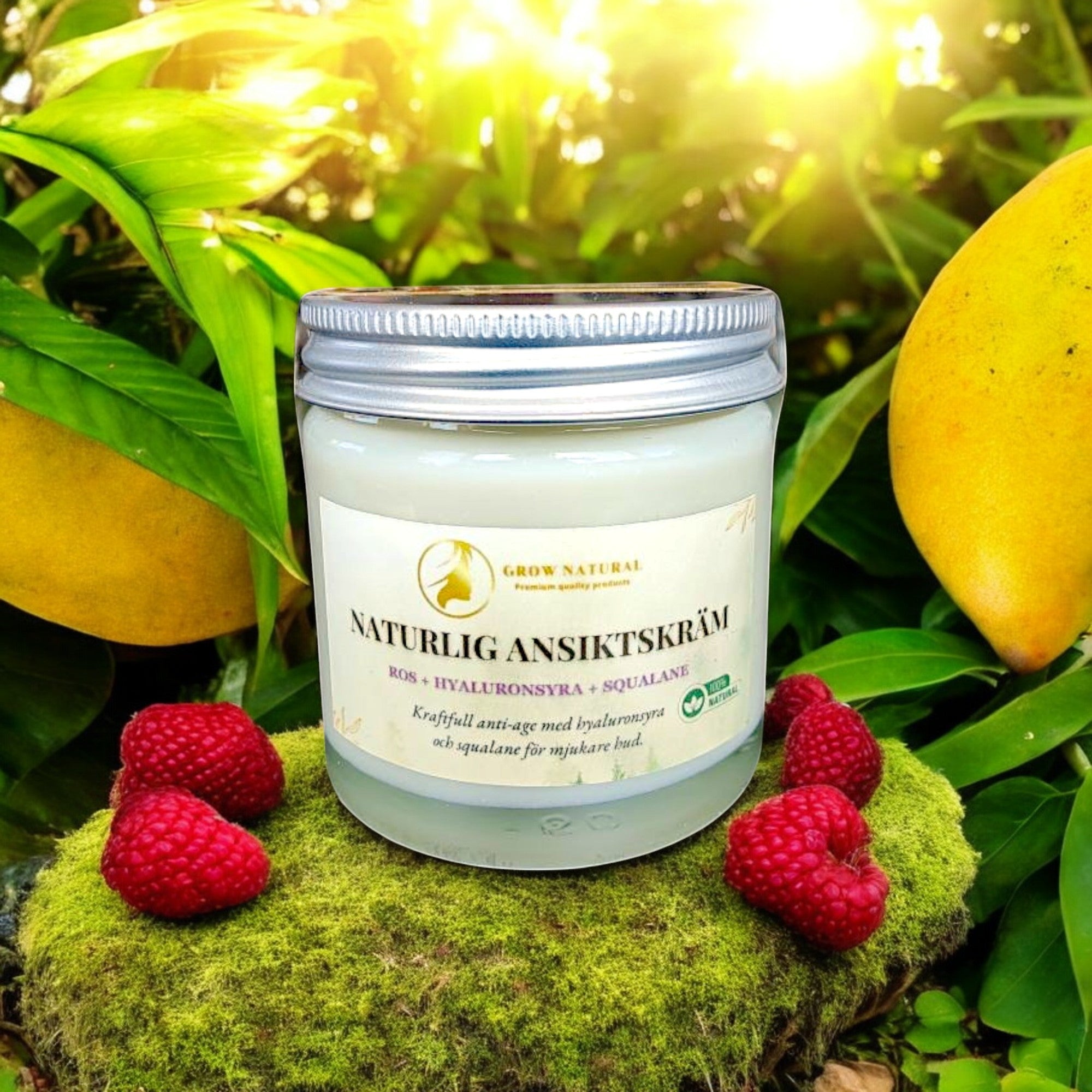 Grow Natural™ - Naturlig ansigtscreme med rose, squalane og hyaluronsyre
